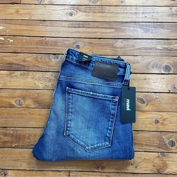 Mavi Jake mens blue jeans 32/34 slim leg distressed ripped denim - Picture 5 of 12